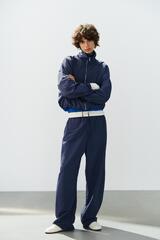 ZARA БРЮКИ ИЗ ТЕХНИЧЕСКОЙ ТКАНИ С ЭЛАСТИЧНЫМ ПОЯСОМ, ИНДИГО
