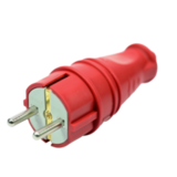 Вилка прямая 16А 2P+E 250В IP44 MultiSet каучук красн. SE MST4401RD — фото 1
