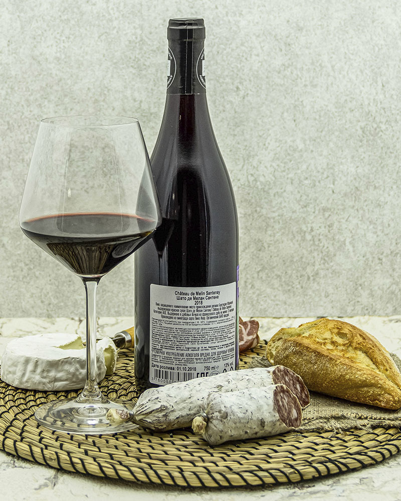 Вино Chateau De Melin Шато де Мелан Сантене Красное Cухое 2018 г.у. 13% 0,75 л, Франция