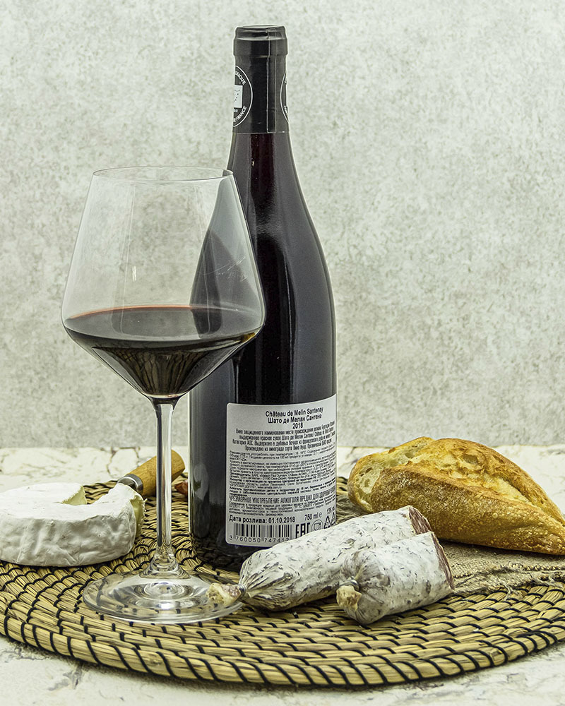 Вино Chateau De Melin Шато де Мелан Сантене Красное Cухое 2018 г.у. 13% 0,75 л, Франция