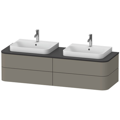 Duravit Happy D.2 Plus HP4974B9292 Тумба подвесная 408x1600x550мм 4 ящика, цвет: stone grey satin matt