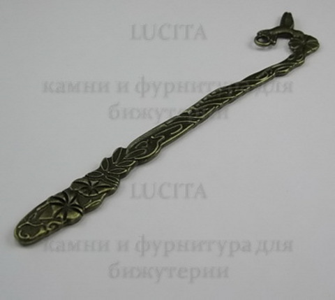 Основа для закладки "Птичка"  (цвет - античная бронза) 125 мм ()