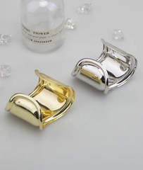 45078- Стильный, широкий браслет-манжета co bone cuff из стали в белом родаже
