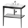 Duravit XViu XV4715TB210 Консоль напольная, 850x800x480мм с полкой, с раковиной без перелива, 3 отв., цвет: black matt/crome