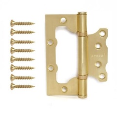 Петля накладная APECS 100*75*2,5-B2-Steel-GM матовое золото