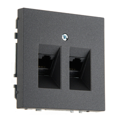 Розетка компьютерная RJ45 двойная LAVERO SUPERIOR 1032301062 антрацит