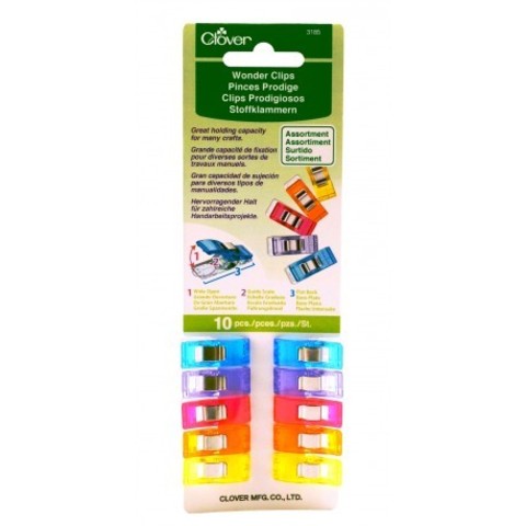 Клипсы для ткани Clover разноцветные 10 шт