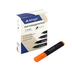 
          Текстовыделитель, Alingar, "Line", оранжевый, овальный корпус, скошенный, 1-4 мм, 12 шт/уп, картонная упаковка