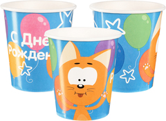 Стаканы, Котенок Котэ, С Днем Рождения!, 250 мл, 6 шт.