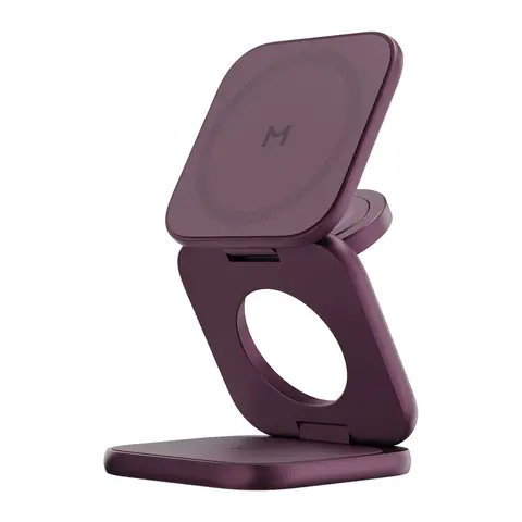 Беспроводное зарядное устройство Magssory Fold Ultra 3 в 1 бордовый