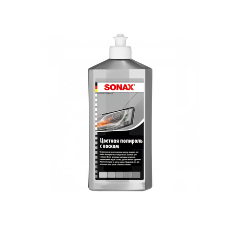 SONAX Polish & Wax Color - Цветной полироль с воском (серый), 500мл