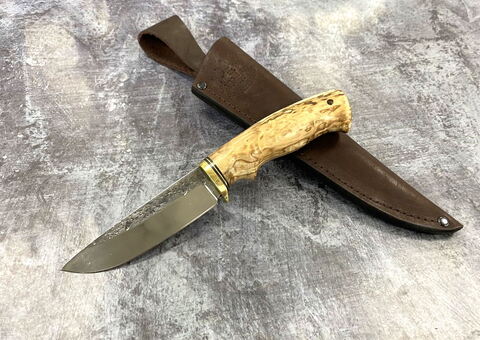 Нож Олень, сталь K340, стабилизированный орех (светлый)