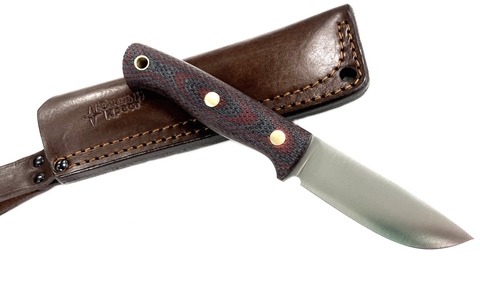 Нож Caribou, N690, микарта красно-черная, 247.1554 конв