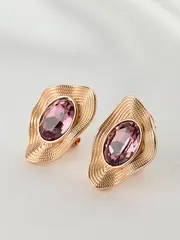 Серьги Адриана с фиолетовыми кристаллами