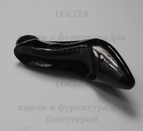 Подвеска акриловая "Туфелька" черная 38х21х12 мм, 2 штуки