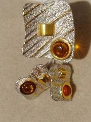 Берта (кольцо + серьги из серебра)