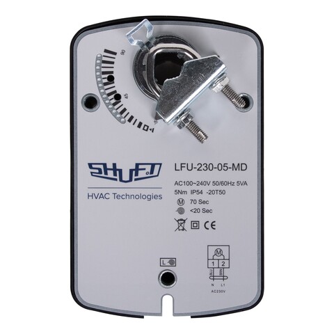 Электропривод Shuft LFU-230-05-MD с моментом вращения 5 Нм с возвратной пружиной