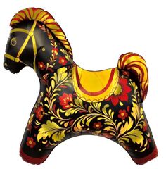 Шар Аг Мини-фигура, Лошадка, Золотая роспись, 11