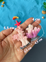Кораллы, морская звезда, рыба, фигурки декоративные, кукольные миниатюры, набор 6 шт.