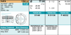 ПОРШЕНЬ STD GAMMA 1,4 G4FA i30 FD, SOLARIS, CEED ED, RIO QB TEIKIN 77,0 1,2-1,2-2,0 (+ПАЛЕЦ)