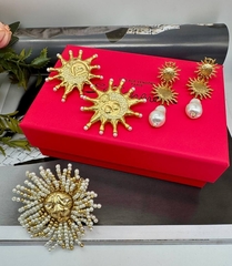 83501- Кольцо Schiaparelli LION в лимонной позолоте с микрожемчугом