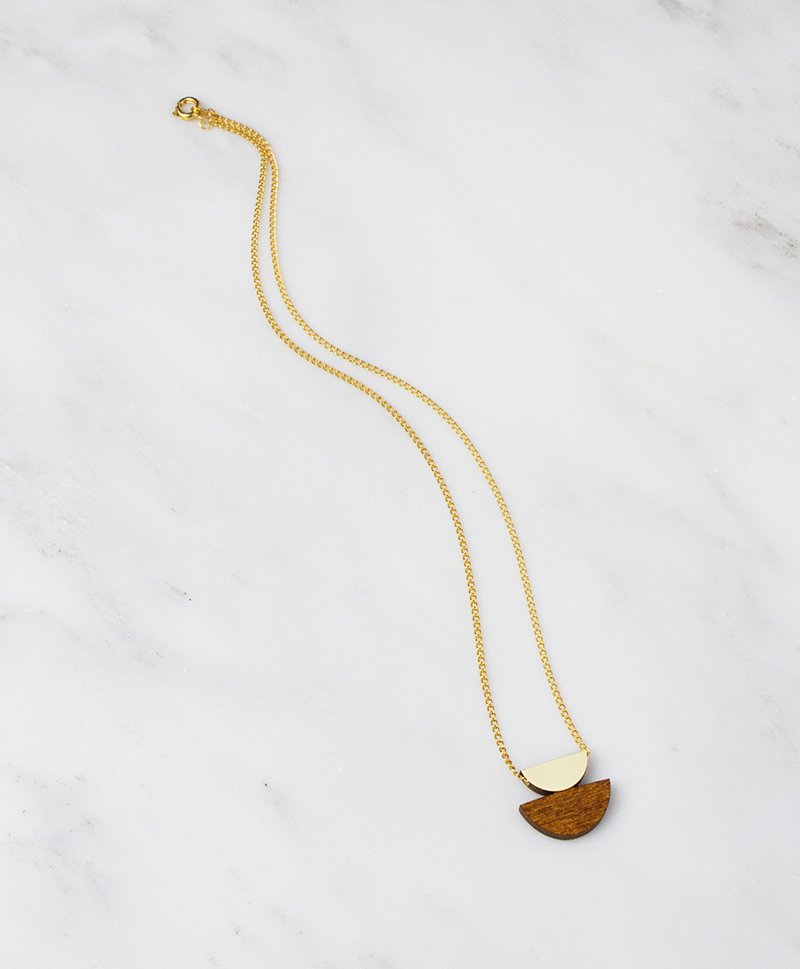 Подвеска Double Crescent Necklace Wood