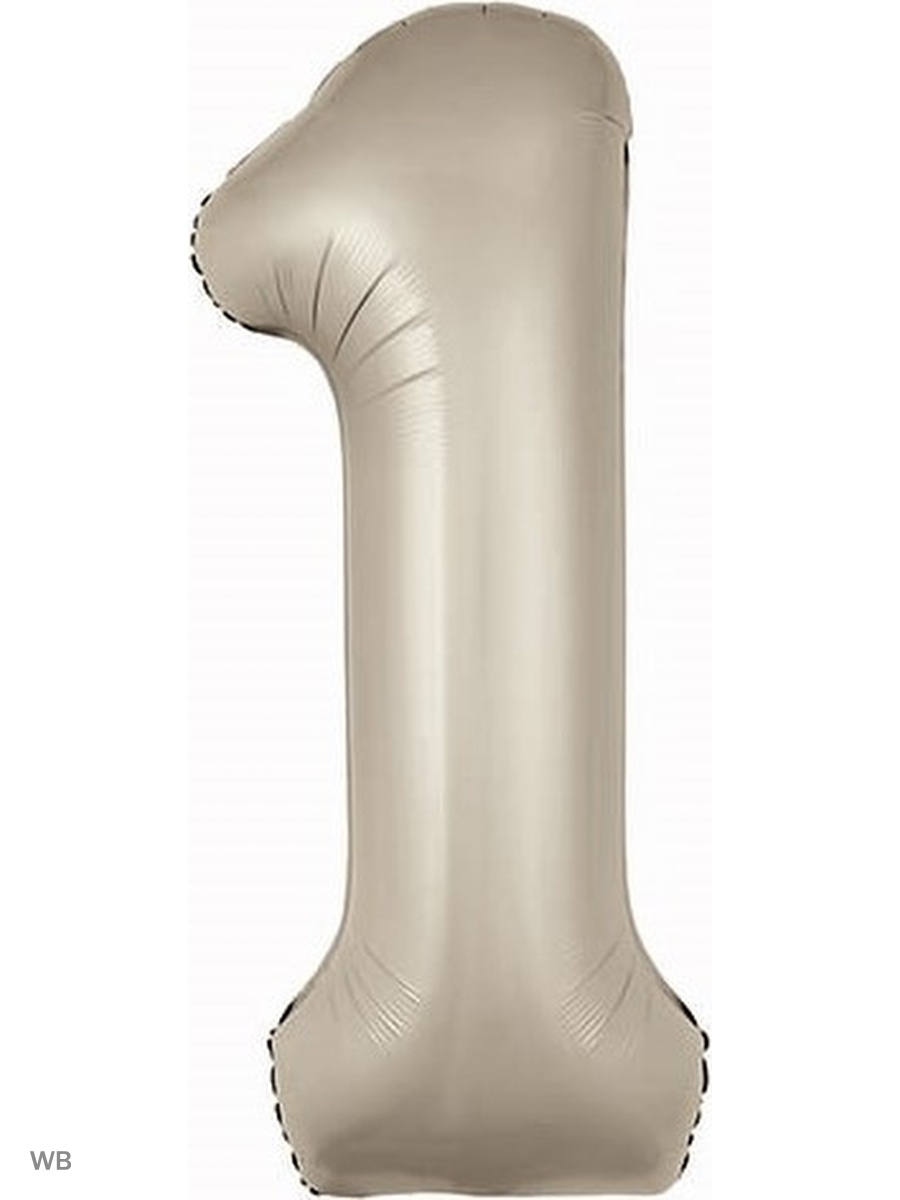 Шар Аг 40''/102 см, Цифра Slim Кремовый, Сатин, 