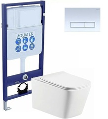 Aquatek Либра New SET AQUATEK ЛИБРА N KDI21 Инсталляция с унитазом и клавишей, цвет: белый фото