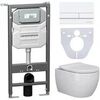 Ceramica Nova CN3001_1002W_1000 Комплект: Подвесной унитаз + Шумоизоляционная панель для инсталляции + Система инсталляции для унитазов с кнопкой смыва