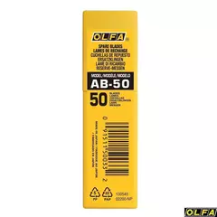 OLFA 9 мм, 50 шт, в пластиковом кейсе, сегментированные лезвия (OL-AB-50)