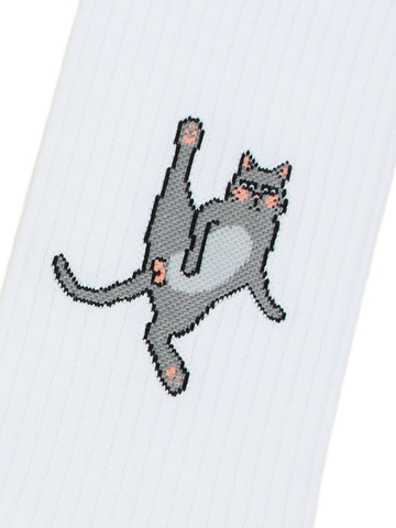 Носки с котами белые оптом