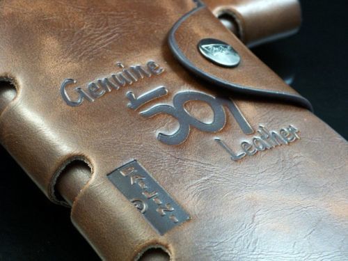 Mens Brown Leather Long Wallet №2