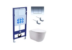 Aquatek Классик SET AQUATEK КЛАССИК-010 4В1 Инсталляция с унитазом и клавишей, цвет: белый фото
