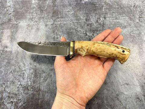 Нож Олень, сталь K340, стабилизированный орех (светлый)