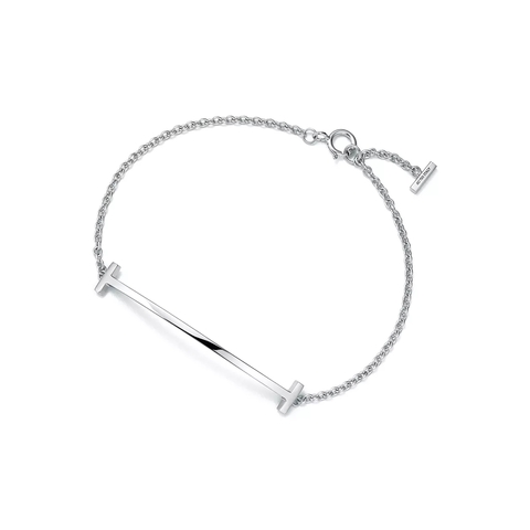 Браслет из белого золота 18k,Tiffany 💠T smile, В наличии