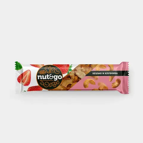 Батончик «Nut&Go» с кешью и клубникой, 36 г