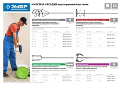 ЗУБР 100 х 580 мм, шестигранный хвостовик, миксер для песчано-гравийных смесей, Профессионал (06033-10-60)