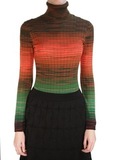 Водолазка из шерсти и вискозы. Цвет синий/зеленый/оранжевый M MISSONI