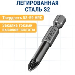 Бита отверточная ПРАКТИКА Профи PZ-2 х 50мм (50шт) (776-621)