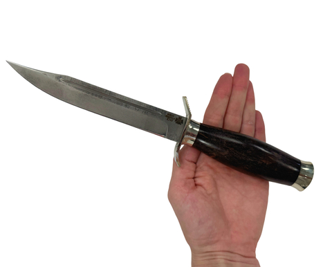 Нож Разведчика НР-40, сталь K340 пескоструйка, стабилизированная карельская береза