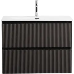BelBagno UNO-MINI-800-2C-SO-GSO База под раковину подвесная с фрезеров. ручк. по всей длине фасада с двумя выкатн. ящ.,Темно-Серый Мат.,800x395x608 фото