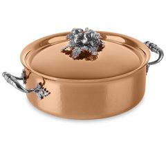 Сотейник 24см (4,0л), крышка с посеребренной декорированной ручкой, RUFFONI Opus Cupra арт. CN24 Ruffoni