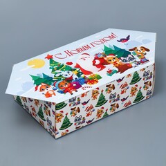 Коробка сборная одиночная Прямоугольник, «Новый год», 18*28*10 см