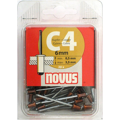 Заклепки потайные С4х6 мм NOVUS (20 шт) в интернет-магазине ЯрТехника