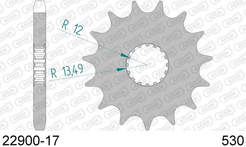 Звезда передняя SUZUKI GSX-R 1000, 1340 (ведущая) стальная, 530, AFAM (JTF423.17)