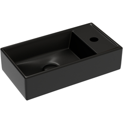 Ceramica Nova Element CN6051LMB Умывальник подвесной прямоугольный (чаша слева, отверстие под смеситель справа), 41.7x21.7, цвет: чёрный фото