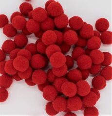 Помпоны для творчества, ш. 1,5 см, красный