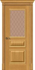 Дверь Вуд Классик-15.1 / Цвет Natur Oak / Стекло Bronze Сrystal / Двери Браво