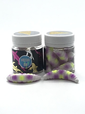 NEON 68 Maggot 46мм (6 шт ) СЫР цвет БЕЛ/ФИОЛЕТ/ЛИМОН ТОЧКА продажа от 2 шт.