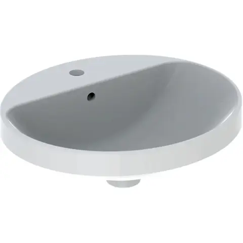 Geberit VariForm 500.712.01.2 Раковина встраиваемая в столешницу овальной формы, 50х45 см, с отв. под смеситель, с отв. перелива